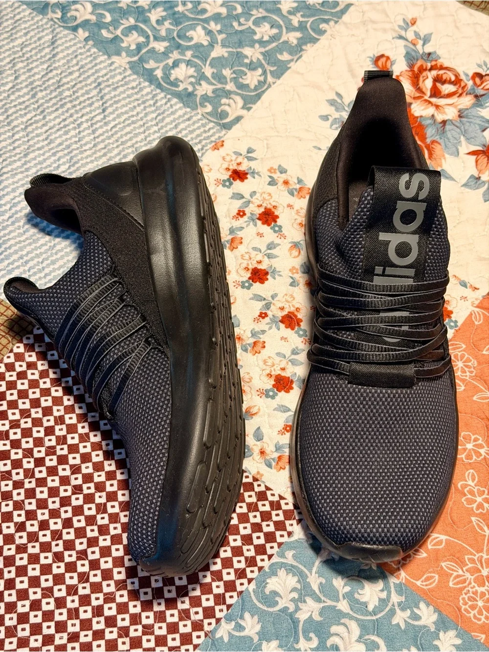 Adidas Cloudfoam Comfort Slip-On Sneakers Men’s 9.5 Black Walking Shoes